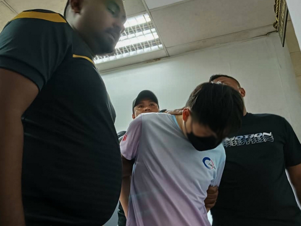The suspect is seen at the Johor Baru Court Complex July 23, 2024. — Bernama pic