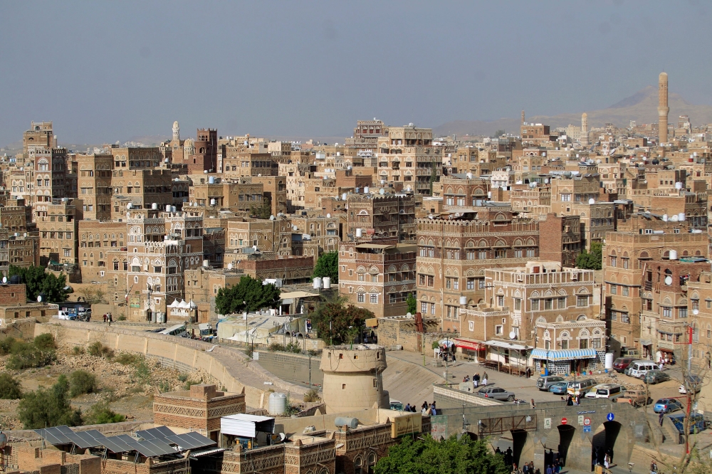 A picture shows a view of the old city of the Yemeni capital Sanaa with its Unesco-listed buildings, on February 24, 2023. Yemen’s government and the Iran-backed Houthi rebels have agreed to halt tit-for-tat banking sanctions as they wrestle for control of the country’s financial institutions, the United Nations said today. — AFP pic