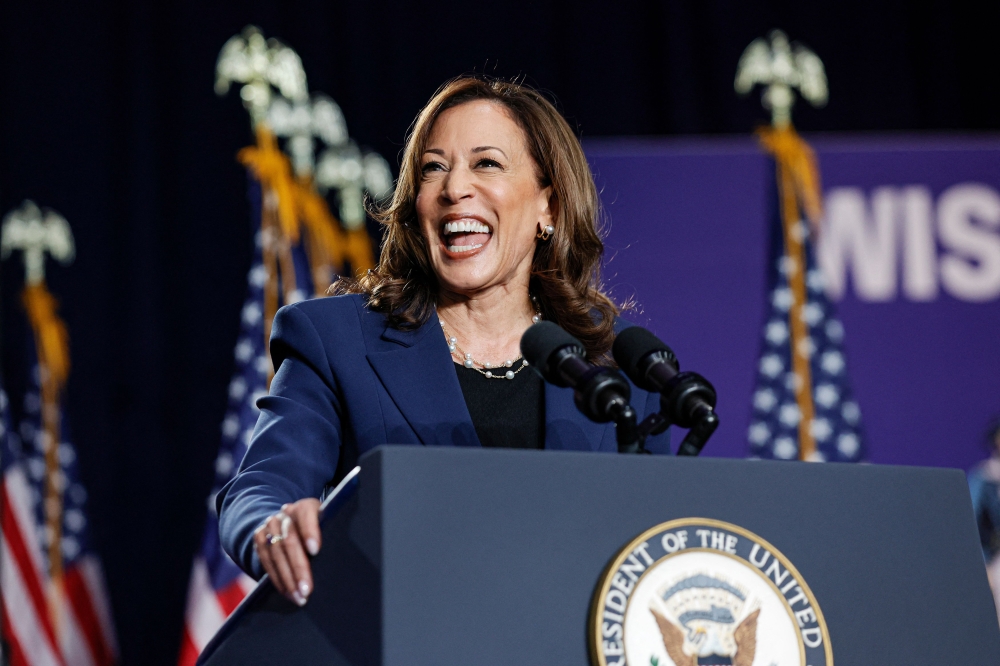 Vice President Kamala Harris is narrowly beating rival Donald Trump in a national presidential poll released yesterday, one of the first conducted since US President Joe Biden ended his re-election campaign. — AFP pic