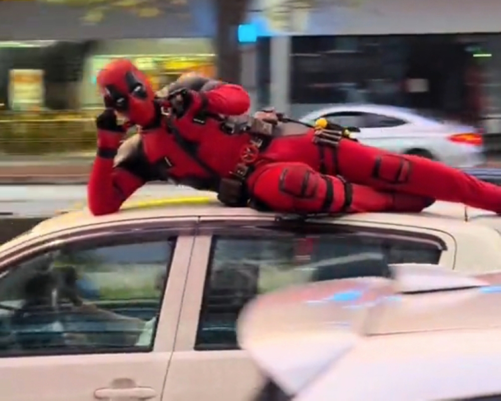 Deadpool and a Myvi - a dangeous combination.  — Screenshot from TikTok/kiyaninja