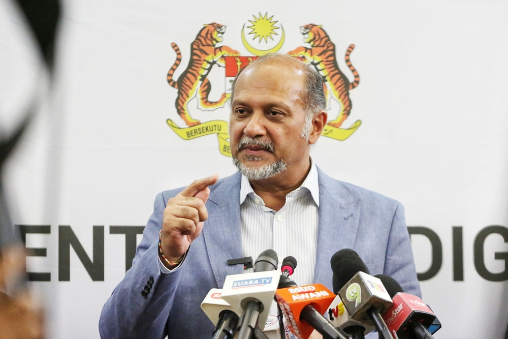 Digital Minister Gobind Singh speaks at a press conference at his ministry in Putrajaya, July 24, 2024. — Picture by Choo Choy May