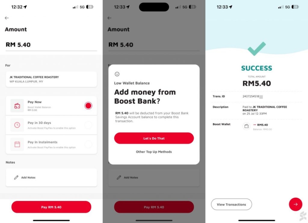 Once enabled, your Boost eWallet will automatically take funds from your Boost Bank if you have an insufficient balance. — SoyaCincau pic
