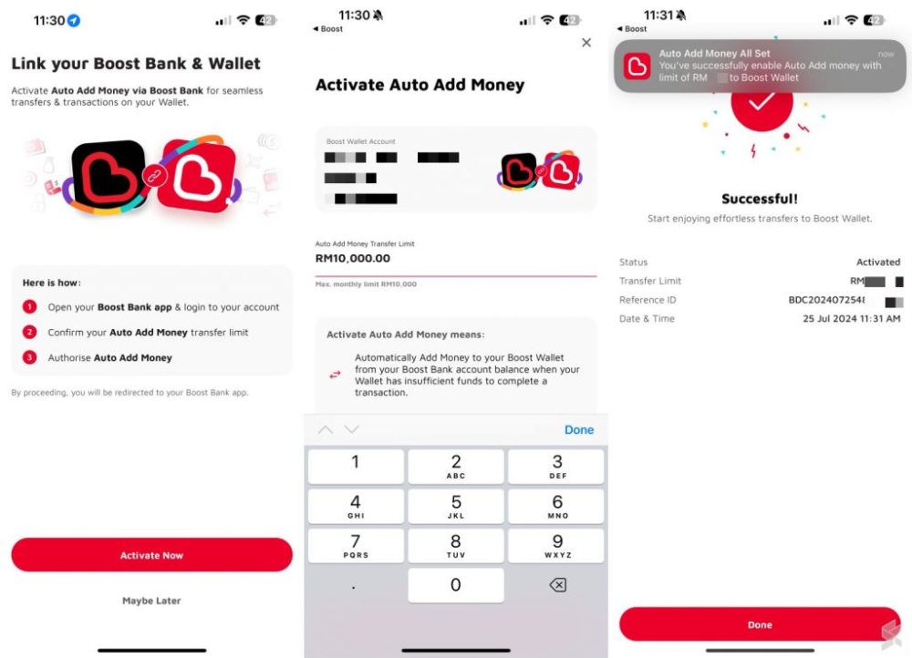 Here are the steps to activate the Auto Add Money feature. — SoyaCincau pic