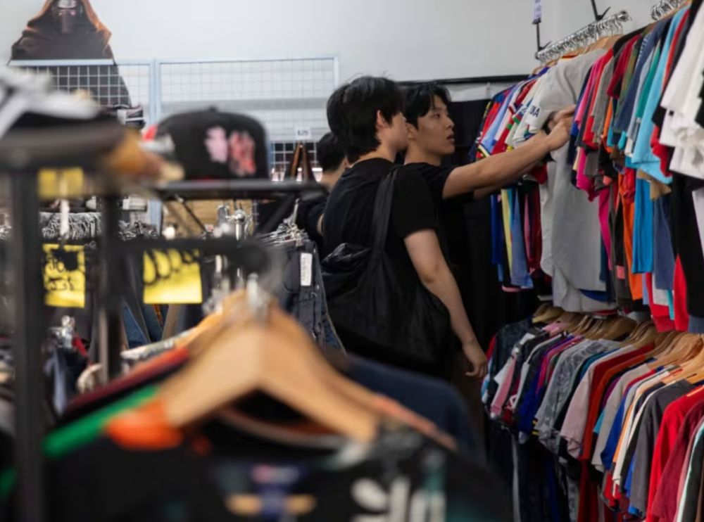 Customers browsing items at a Singapore thrift store on July 18, 2024. — TODAY pic