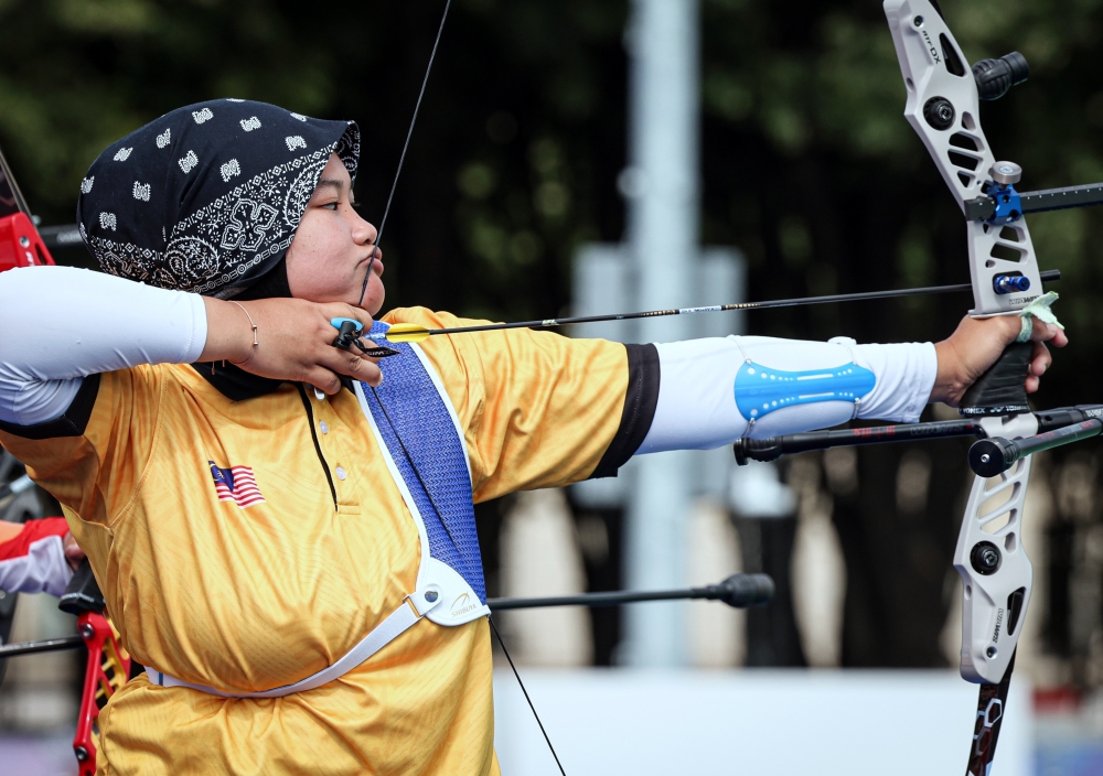 Archery: Syaqiera Mashayikh vs Alexandra Mirca (MDA) - 12.39pm (6.39 pm Malaysian Time) — Bernama pic