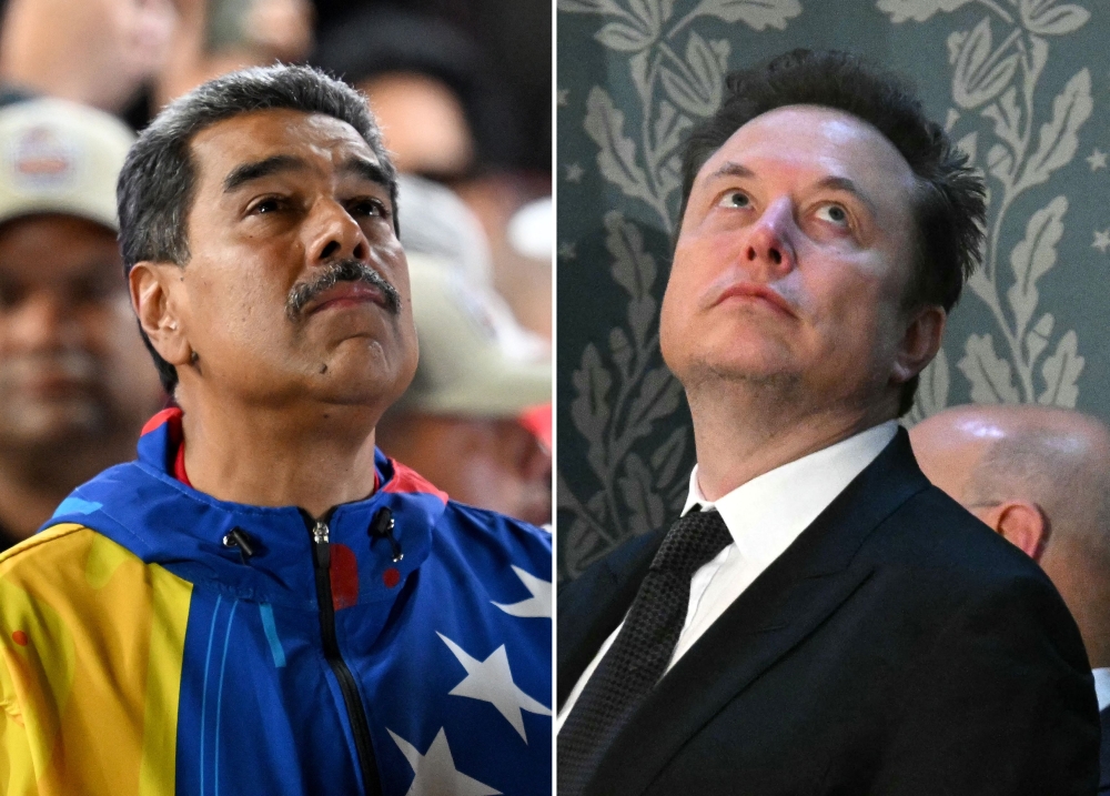 Venezuelan President Nicolas Maduro, whose claim to victory at the polls has been widely contested, is no friend of billionaire Elon Musk, and the feeling is clearly mutual, but their war of words has escalated amid the political crisis in Caracas. — AFP pic 
