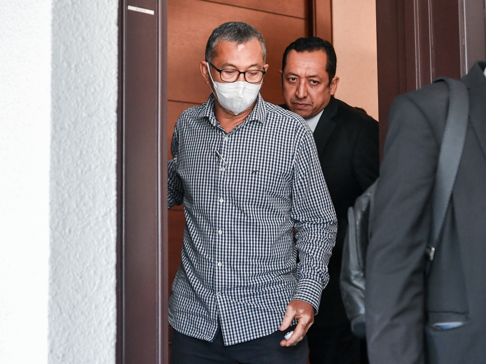 Former Perlis menteri besar Datuk Seri Azlan Man is seen during the trial as he faces 10 charges of submitting false claims and receiving money from illegal activities at the Sessions Court in Kuala Lumpur August 1, 2024. — Bernama pic