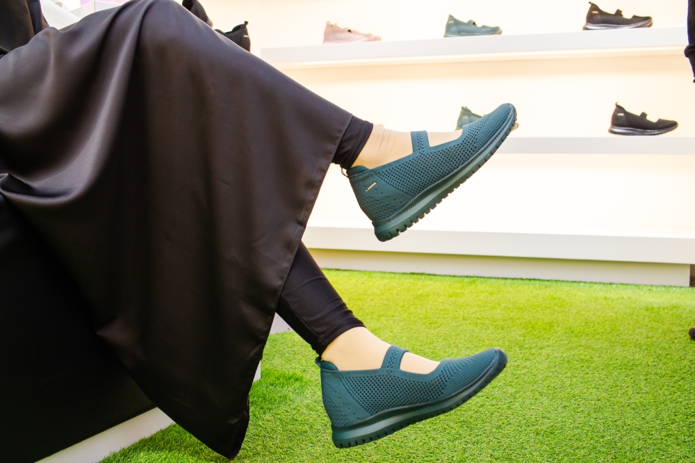 The collection offers a rubber outsole with hidden 2cm heels for a subtle height boost. — Pictures courtesy of Larrie