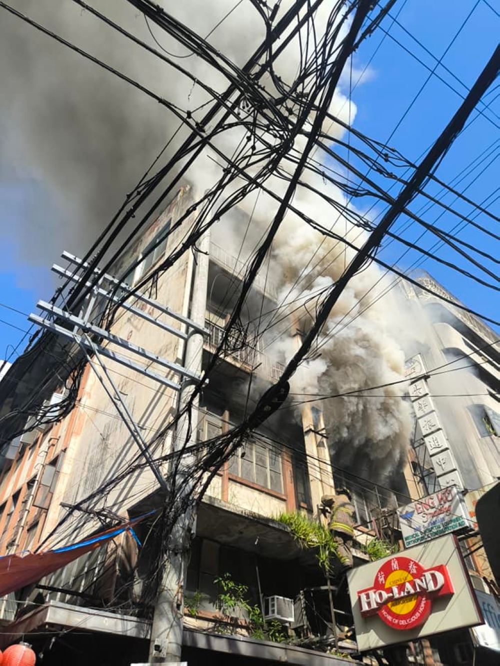 The blaze in Manila’s Binondo district was doused about three hours after fire responders were alerted around 7.30am. — Picture via Facebook/BMA Volunteer Fire Brigade