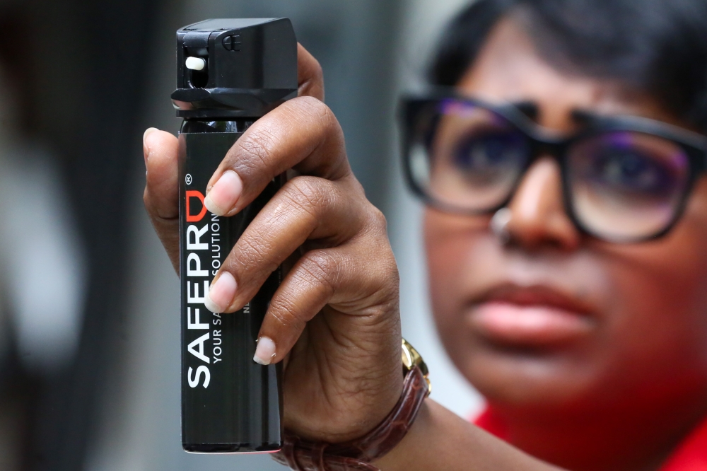 A recent social media post about the steps a woman needs to go through to carry pepper spray for self-defence has sparked a conversation about the rules and regulations governing self-defence tools in Malaysia. — Picture by Choo Choy May