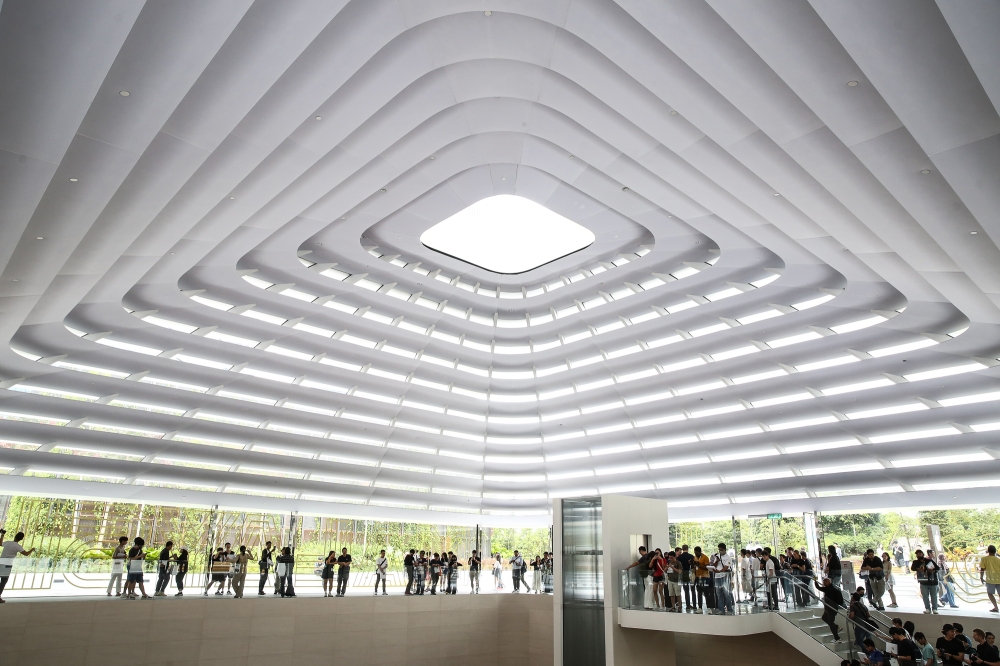 A general view of Malaysia’s landmark first Apple Store in the TRX shopping centre in Kuala Lumpur that opened on June 22, 2024. The UOB Business Outlook Study 2024 found overseas businesses are upbeat about Malaysia’s economic growth potential in the next three years. — Picture by Yusof Mat Isa