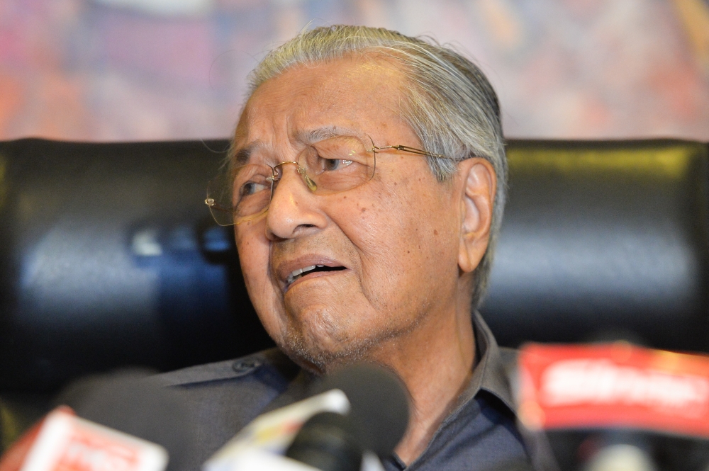 Former prime minister Tun Dr Mahathir Mohamad said his decision to resign was prompted by Bersatu's rejection of his advice— Picture by Miera Zulyana