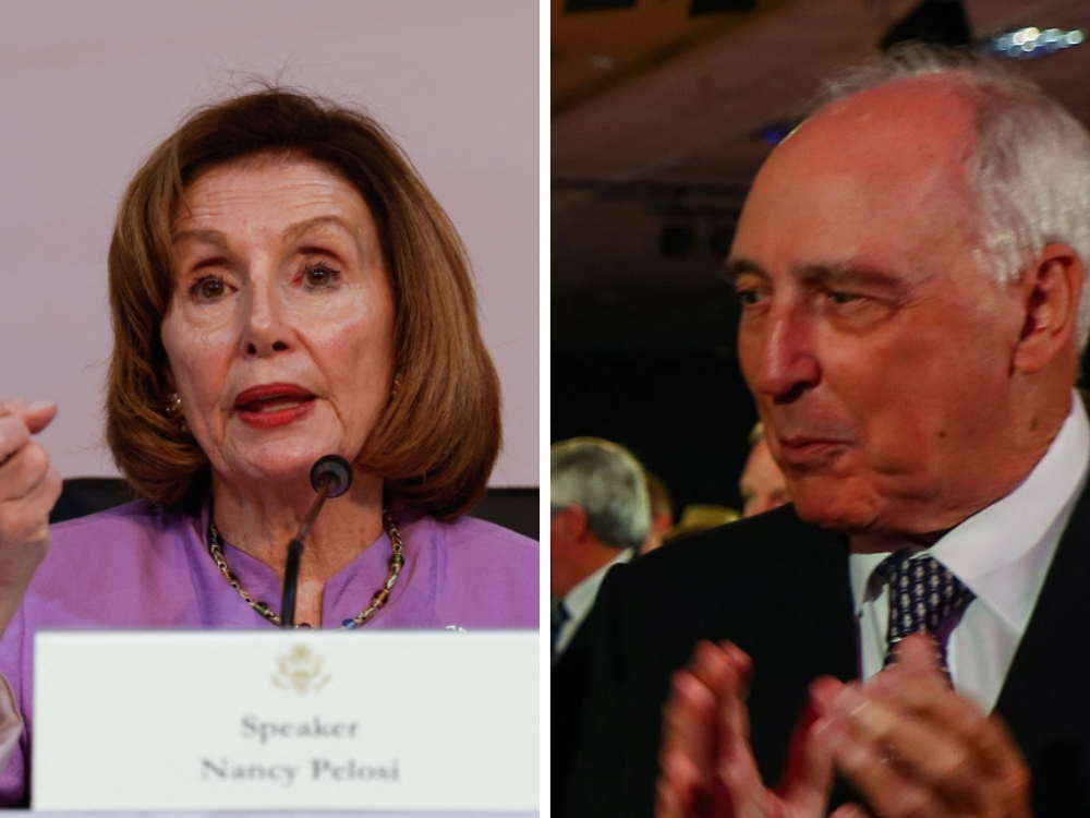 A composite image shows former US Speaker Nancy Pelosi (left) and  Australian ex-prime minister Paul Keating. — Reuters/AFP pics
