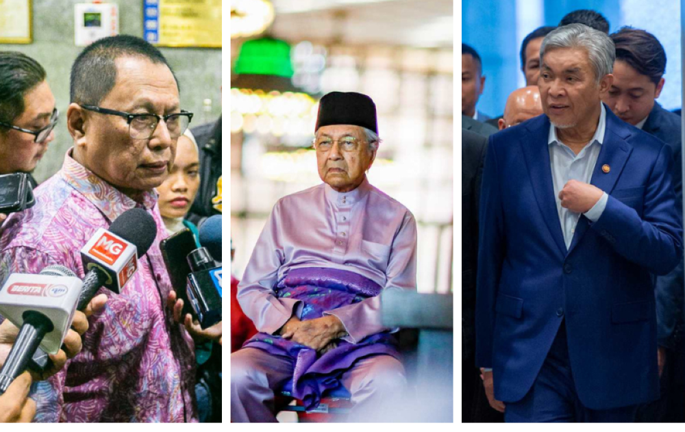 (From left) Umno supreme council member Datuk Mohd Puad Zarkashi today criticised former prime minister Tun Dr Mahathir Mohamad and suggested that the former premier struggles with losing, noting that Umno president Ahmad Zahid has come out the ‘winner’ in these political conflicts.