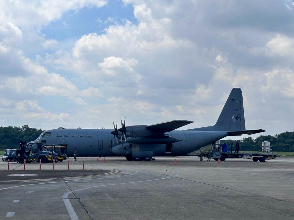 A file photograph shows a Royal Malaysian Air Force (RMAF) A-400M transporter aircraft. — Picture By Raymond Manuel