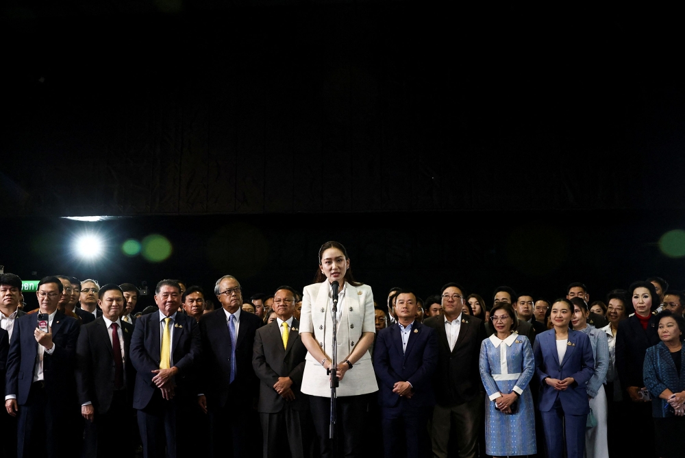 Pheu Thai Party’s leader Paetongtarn Shinawatra speaks during a press conference after the Thai parliament confirms her as the country’s next prime minister, in Bangkok August 16, 2024. — Reuters pic  
