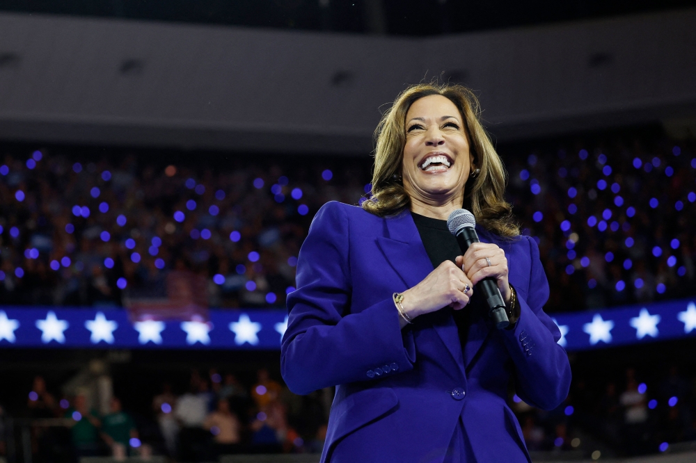 MILWAUKEE, WISCONSIN - AUGUST 20: Democratic presidential candidate, U.S. Vice President Kamala Harris speaks at a campaign rally at the Fiserv Forum on August 20, 2024 in Milwaukee, Wisconsin. Later this week Harris will accept her party's presidential nomination at the Democratic National Convention in Chicago, Illinois. — AFP pic