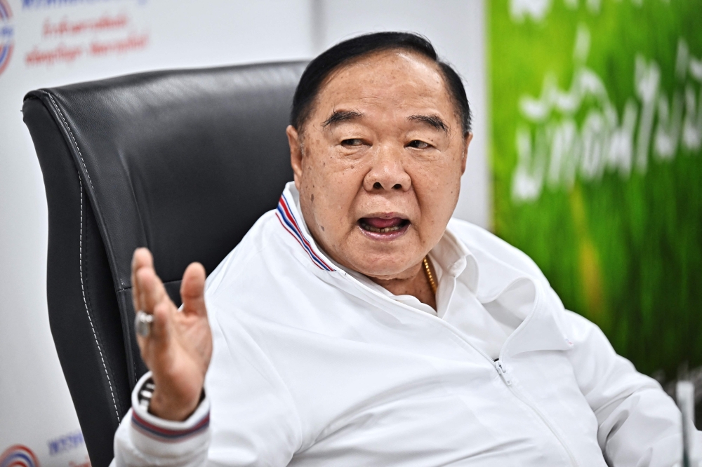 Prawit Wongsuwan lashed out at a journalist from public broadcaster ThaiPBS on Friday as she asked him about the appointment of Paetongtarn Shinawatra as the kingdom’s new prime minister. — AFP pic
