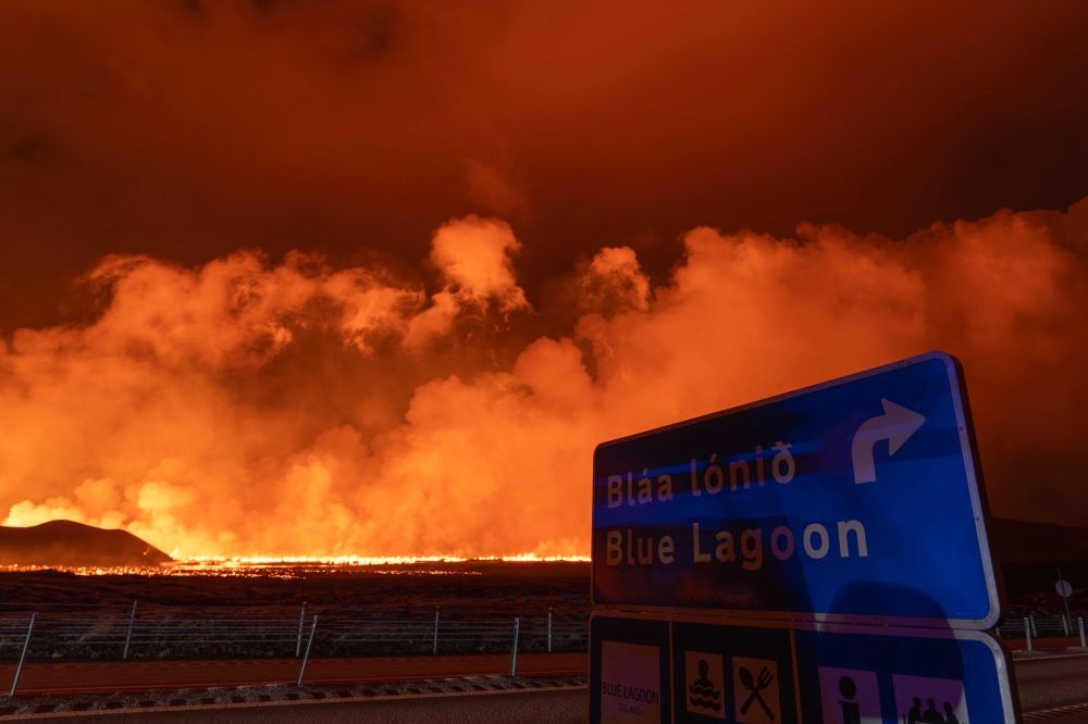 Icelandic authorities said yesterday that a second fissure had formed on the southwestern Reykjanes peninsula, but volcanic activity had decreased after lava started spewing forth for the sixth time in the region since December. — AFP pic