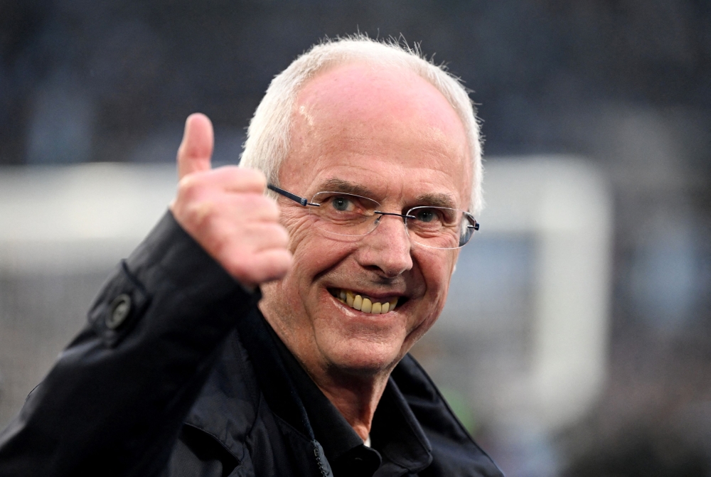 A March 2023 file photograph shows former Lazio manager Sven-Goran Eriksson at the Stadio Olimpico in Rome, Italy. — Reuters pic