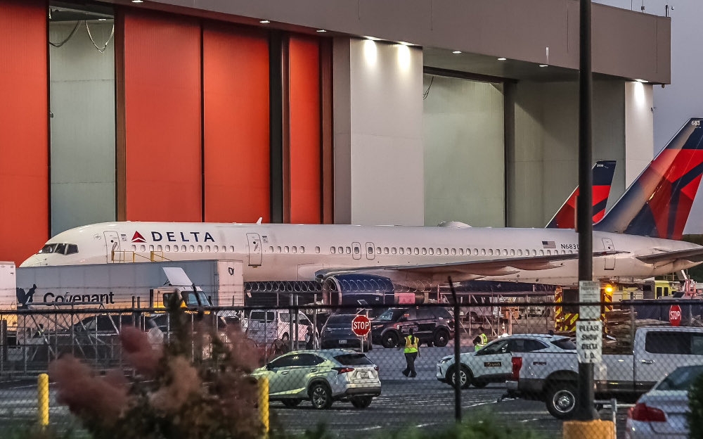 Two Delta Airlines workers died and a third severely hurt after the tyre of a Delta Airlines plane exploded while it was being removed at Atlanta’s Hartsfield-Jackson International Airport yesterday.  