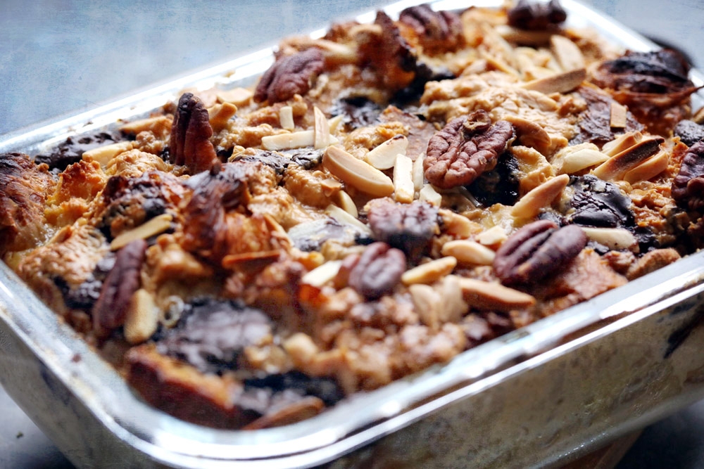 The ultimate bread pudding made with sourdough, focaccia and croissants! — Picture by CK Lim 