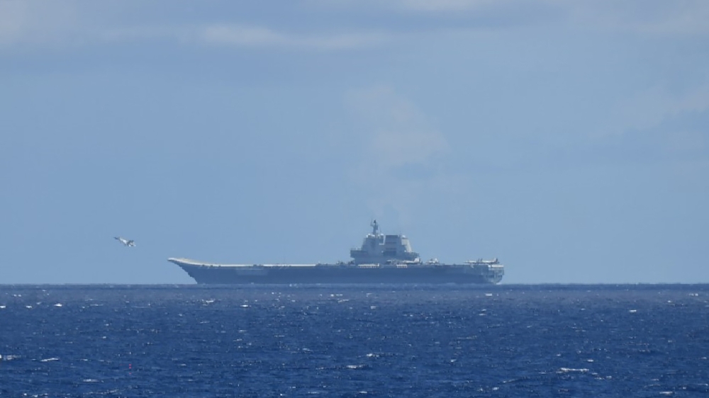 This handout photo taken on July 9, 2024 and released on July 10 by Japan’s Ministry of Defence shows the Chinese navy’s aircraft carrier Shandong in the Pacific Ocean south-east of Miyakojima, Okinawa prefecture. — AFP pic/Japan’s Ministry of Defence