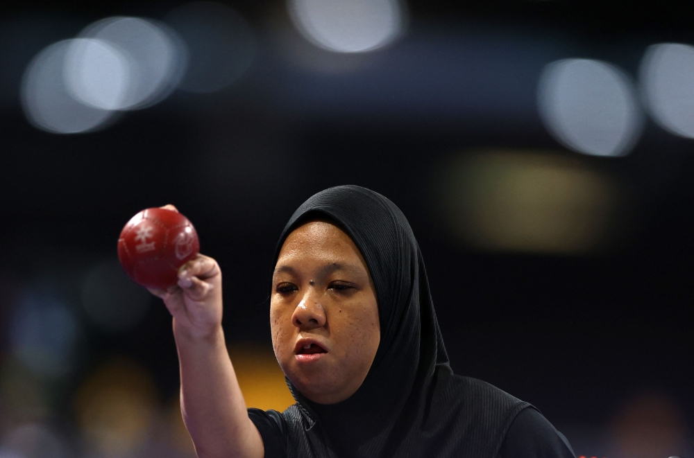 National boccia player Noor Askuzaimey Mat Salim is on the verge of winning a medal at the 2024 Paris Paralympics after qualifying for the semi-finals of the women’s individual BC4 (physical impairment) category here today. — Reuters pic