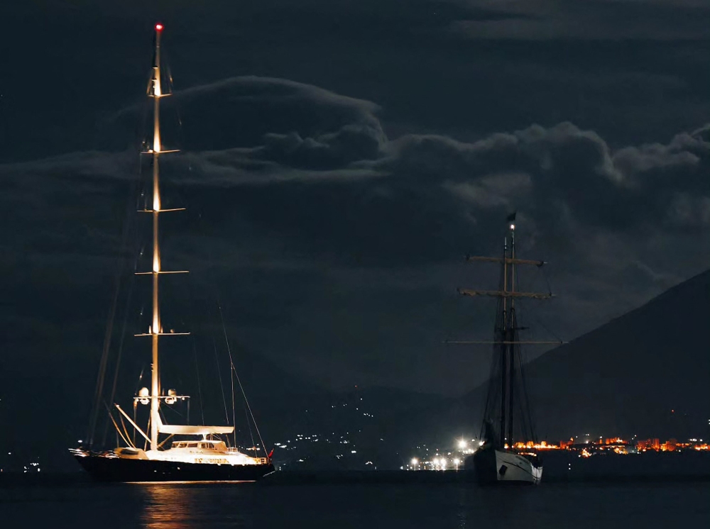 This UGC picture taken on August 18, 2024 and released as a courtesy by Fabio la Bianca/BAIA Santa Nicolicchia shows the luxury superyacht called The Bayesian off Porticello, Palermo, at night. — AFP pic/BAIA Santa Nicolicchia/Fabio la Bianca 