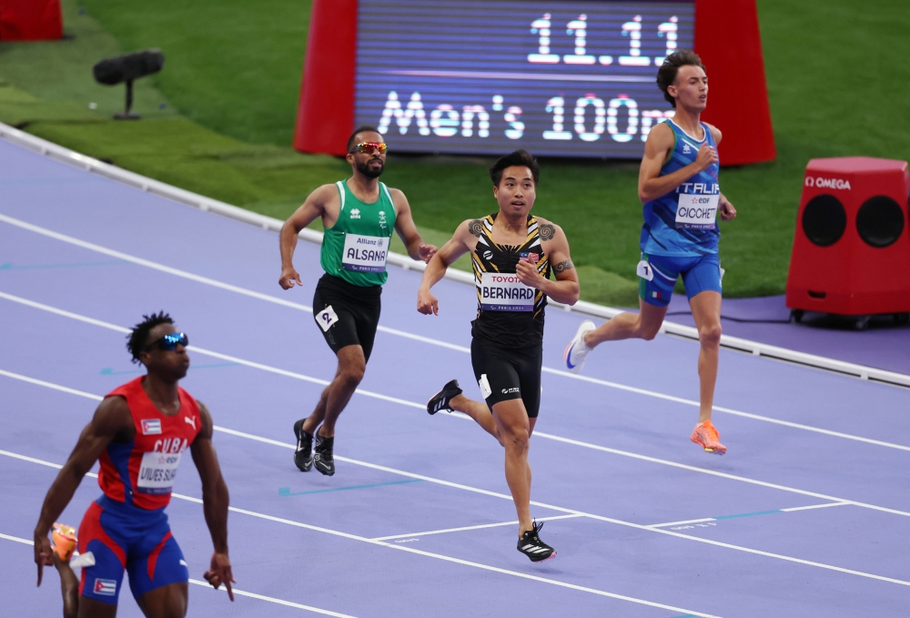 The Sabah sprinter, running in Lane 3, got off to a good start but lost a bit of momentum mid-race before crossing the finish line in 11.58 seconds (s) for the bronze medal. — Bernama pic