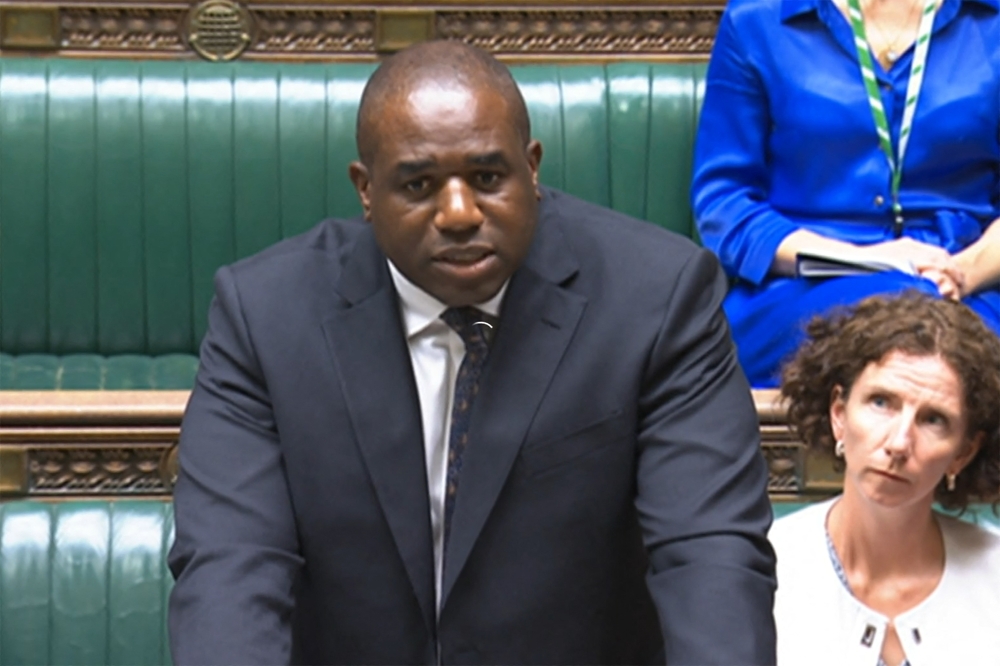 Foreign Secretary David Lammy makes a statement on arms sales to Israel in Parliament. —  AFP