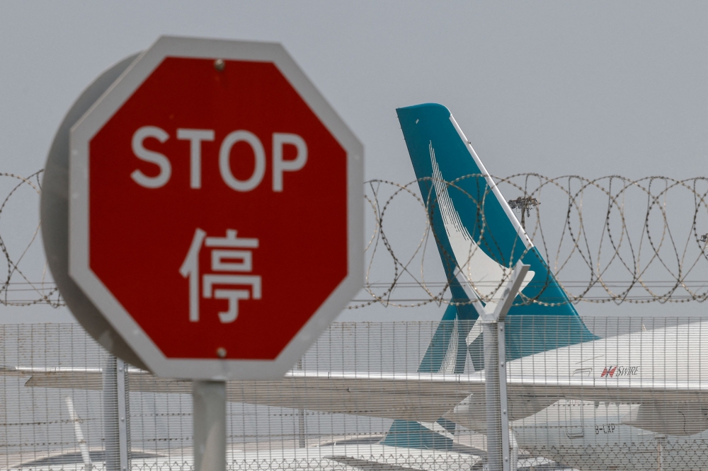 A Cathay Pacific Airbus A350 aircraft at the Hong Kong International Airport — REUTERS