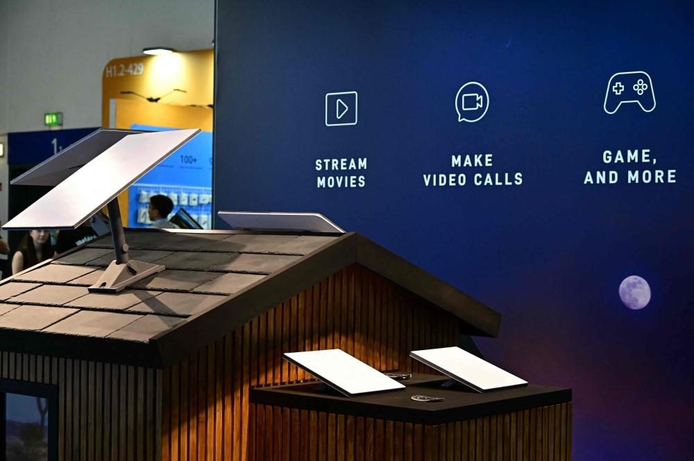 Starlink, operated by billionaire Elon Musk, has tens of thousands of users in the United States and plans to add tens of thousands more satellites to its system, the largest of its kind. — AFP pic 