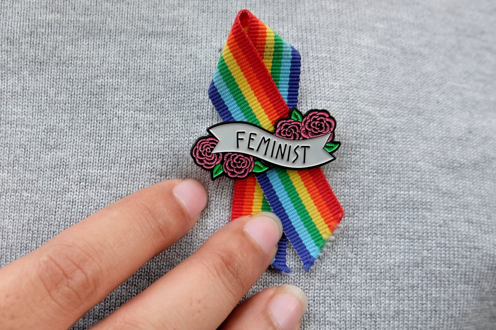 A file photo shows an LGBT activist wearing a feminist badge in Kuala Lumpur on December 27, 2018. Australia announced that it will have sexual orientation and gender questions in its 2026 census survey to be more inclusive of its LGBTQ  community. — Picture by Yusof Mat Isa