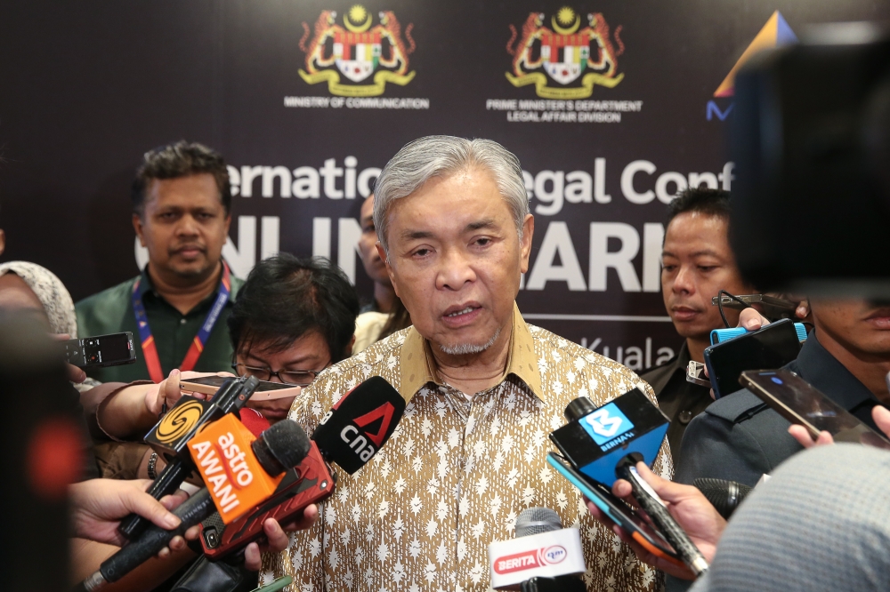 Zahid will attend the 2024 Conference of the Global Public Security Cooperation Forum Lianyungang (GPSCFL) and the Malaysia-China Halal Business Forum, as well as hold discussions with State Councillor and Minister of Public Security Wang Xiaohong. — Picture by Yusof Mat Isa
