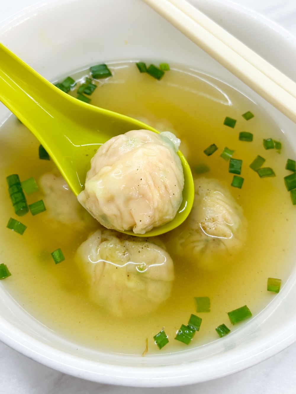 The prawn ‘wantans’ are round and stuffed to the brim with pork, chunks of prawn and one piece of prawn — Picture by Lee Khang Yi