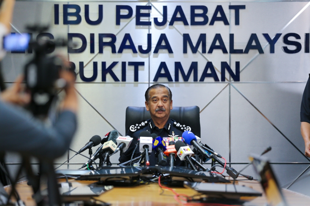 Inspector-General of Police Tan Sri Razarudin Husain said police had taken statements from 11 individuals including the politician and her husband and a businessman with the title of Datuk Seri to complete the investigation paper. — Picture By Raymond Manuel