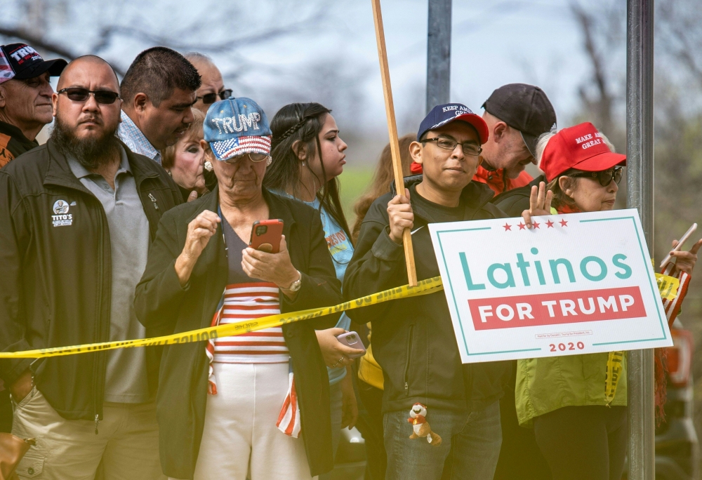 Supporters of Donald Trump gather near Shelby Park ahead of his visit to the US-Mexico border, in Eagle Pass, Texas, on February 29, 2024. — AFP pic
