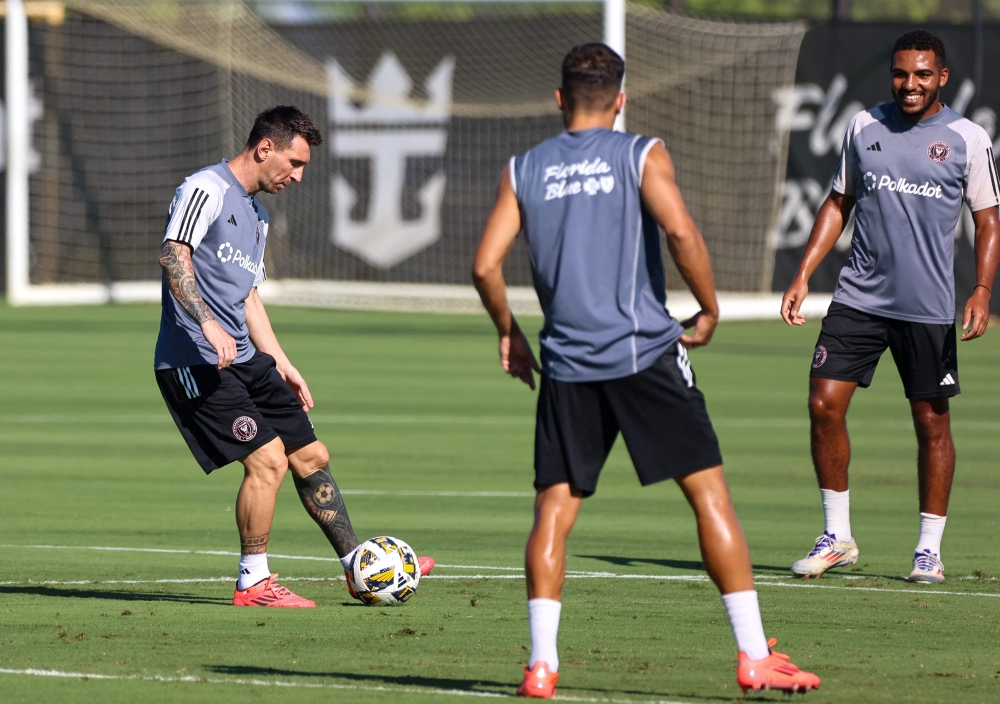 Inter Miami’s forward Lionel Messi trains at the Florida Blue Training Centre in Fort Lauderdale, Florida, September 13, 2024. — AFP pic