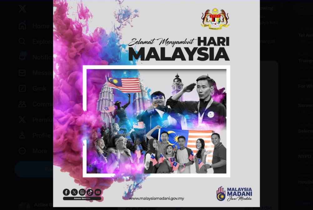 Prime Minister Datuk Seri Anwar Ibrahim also urged all Malaysians to uphold unity to elevate the country’s potential and capabilities to the highest level. — Picture from X/Anwar Ibrahim 