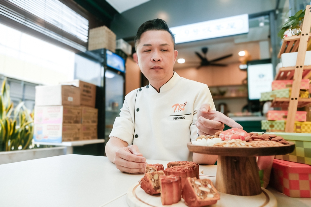 Gordon Khoong of TK Bakery thinks more people are coming to appreciate the mixed nuts mooncake. — Picture by Raymond Manuel
