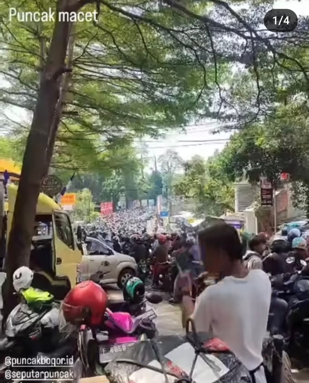 Puncak - located some 70km from Indonesia’s capital Jakarta - typically experiences normal traffic congestion on weekends lasting two to three hours long only. — PuncakBogorID/Instagram