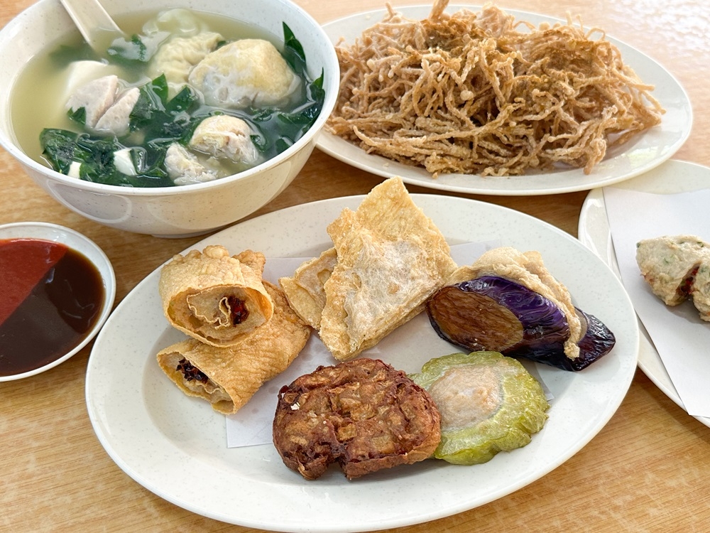 Feast on ‘yong tau foo’ from traditional favourites to unusual ones stuffed with chillies and pickled vegetables at Ah Huat Yong Tau Foo. — Picture by Lee Khang Yi