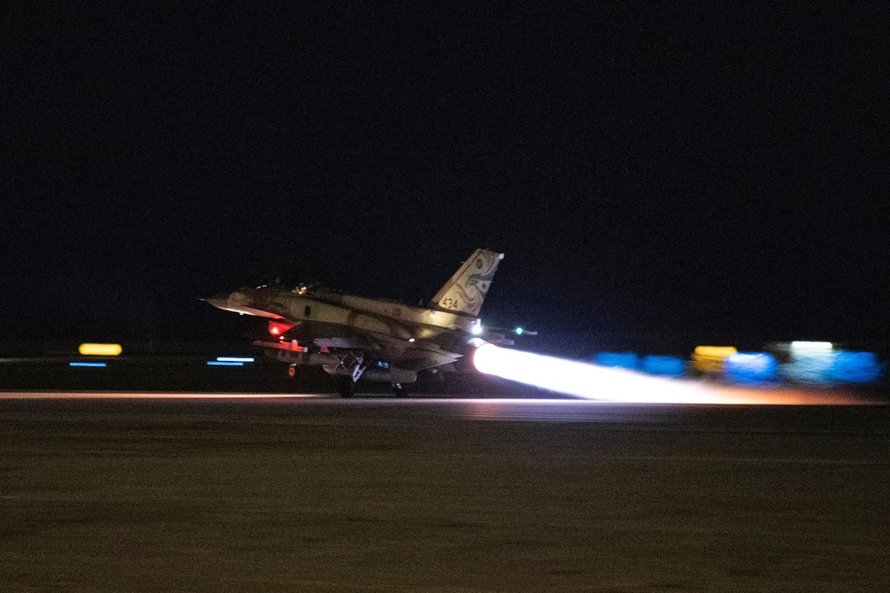 This handout picture courtesy of the Israel Defense Forces (IDF) taken on September 19, 2024 shows IAF fighter jets departing to conduct strikes in southern Lebanon. — AFP pic