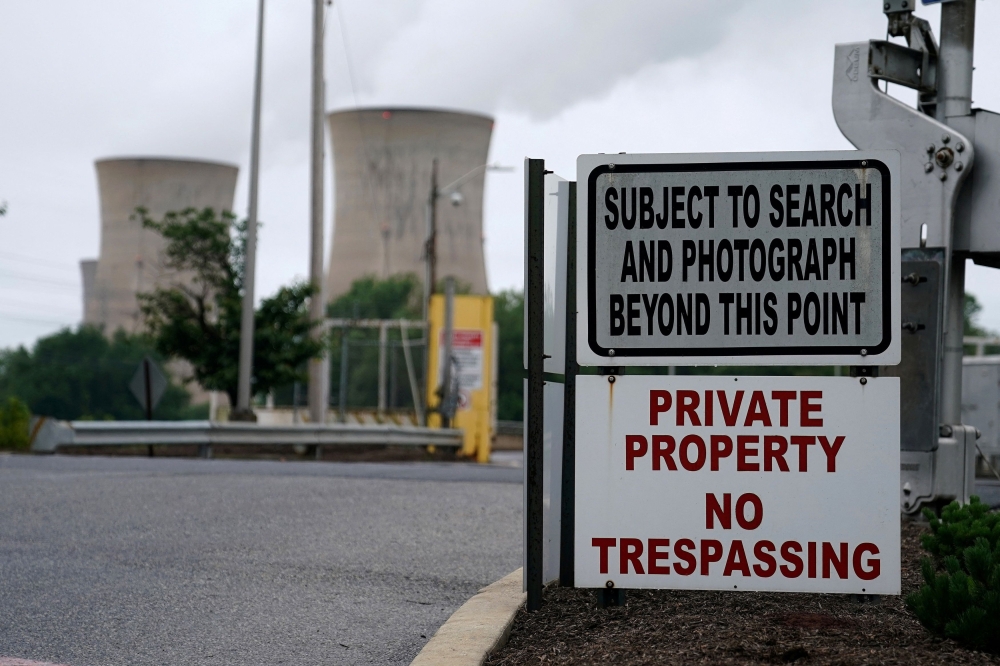 The front entrance of the Three Mile Island Nuclear power plant is pictured in Dauphin County, Pennsylvania, U.S. May 30, 2017. — Reuters pic