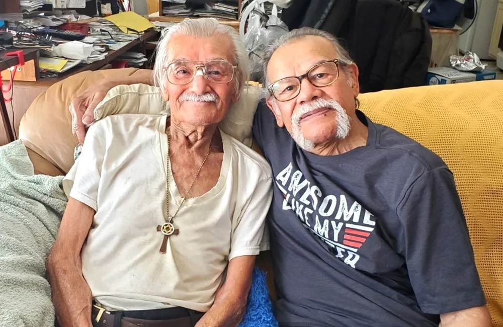 (From left) Roger and Luis Albino, who was kidnapped from Oakland in 1951, is seen after reuniting in 2024. — Picture courtesy of Alida Alequin