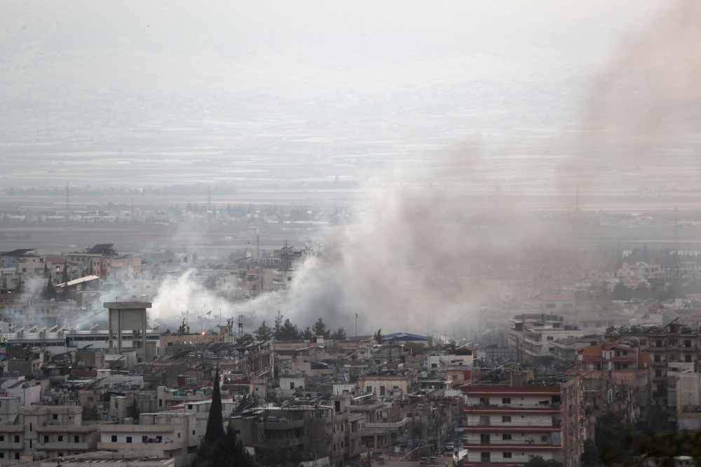 Smoke billows from the site of an Israeli airstrike on the eastern areas of Baalbeck in the Bekaa valley of Lebanon on September 23, 2024. — AFP pic
