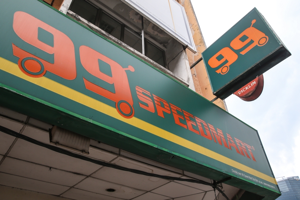 A logo of 99 Speed Mart is pictured at one of its mini-market in Kuala Lumpur September 09, 2024. Picture by Yusof Mat Isa