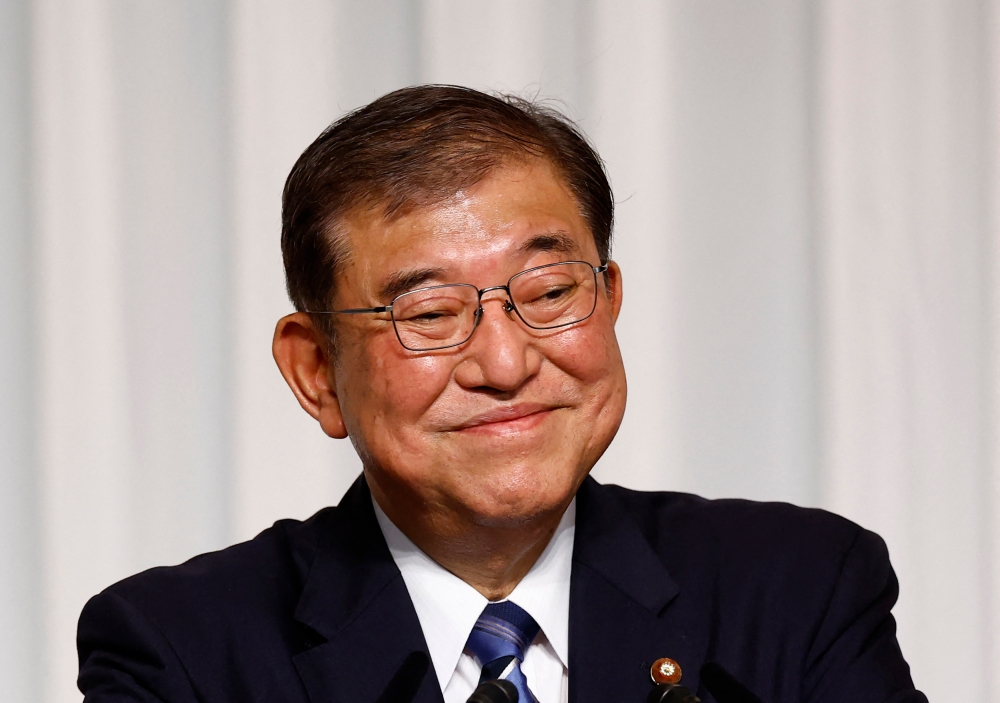Shigeru Ishiba will officially take office on Tuesday. — AFP pic