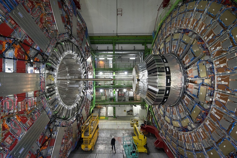 This file photo taken on February 10, 2015 in Meyrin, near Geneva, shows the CMS (Compact Muon Solenoid) Cavern at the European Organisation for Nuclear Research (CERN). — AFP pic